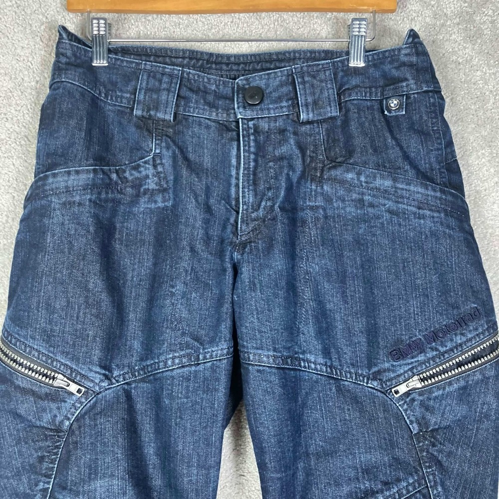 BMW Motorrad City 2 Motorcycle Riding Pants Mens Medium Blue Denim No Brace/Pads - Picture 2 of 16